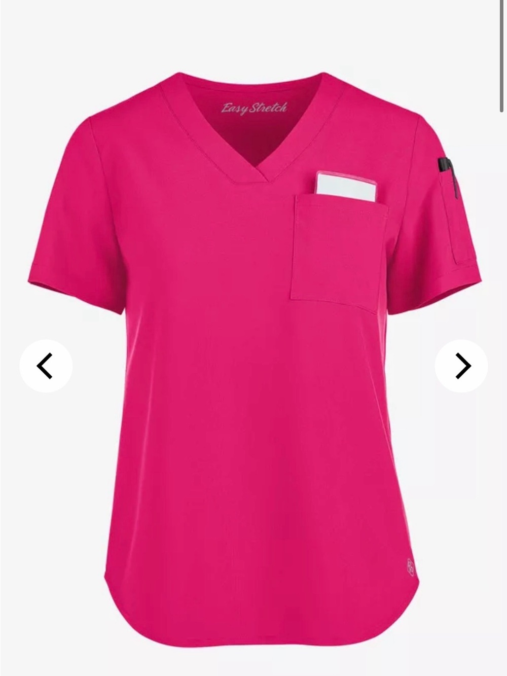 Easy Stretch V-Neck Scrub Top in Flirt